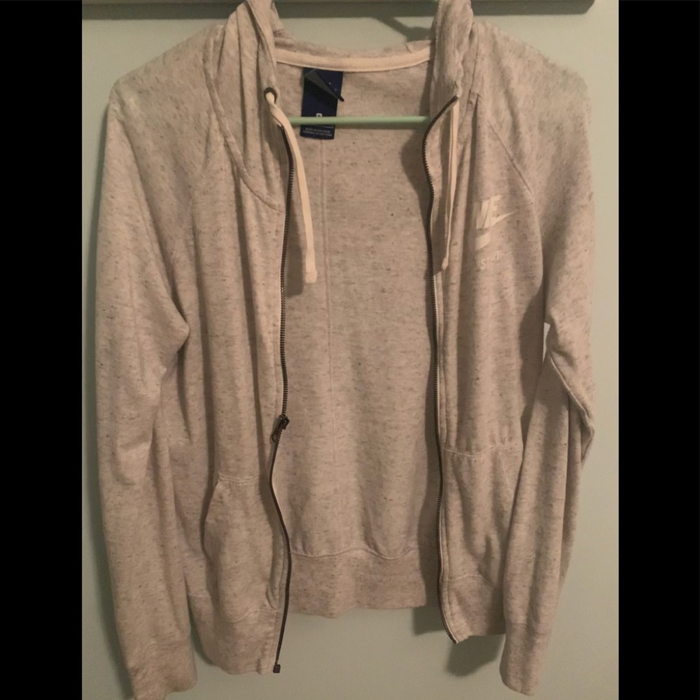 Nike lightweight zip up jacket light grey